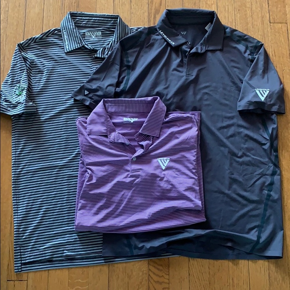 GOLF polo lots 3 performance golf shirts size med